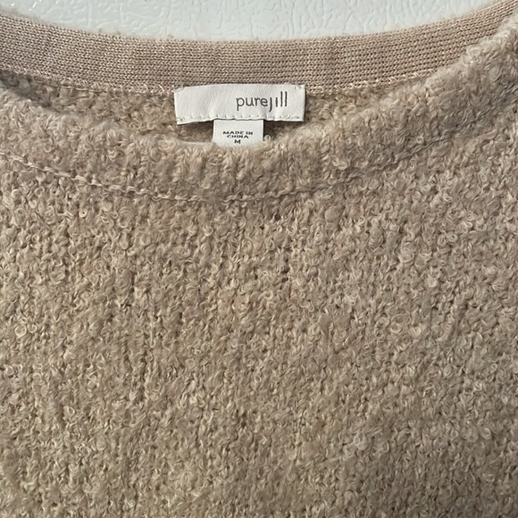 PUREJILL J.JILL OVERSIZED OATMEAL 28% FIZZY WOOL PULLOVER SWEATER SIZE MEDIUM - Picture 3 of 7